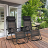 2 Pieces Foldable Zero Gravity Reclining Garden Patio Deck Chair Sun Lounger