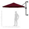 Wall-Mounted Parasol & Metal Pole Umbrella Patio Parasol Garden Umbrella