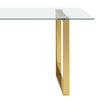 Tempered Glass Dining Table Rectangle Stand Coffee Desk with Chrome Legs Kitchen