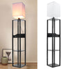 Luxurious Mordern LED 3-Layer Floor Lamp Storage Shelf Reading Light Standing UK