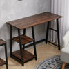 Nordic Vintage Office PC Computer Desk Small With Shelves Industrial Metal Frame