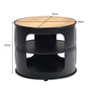 3-Tier Round End Table Coffee Snack Table Rustic Storage Side Table Nightstand
