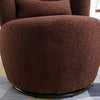 Swivel Tub Chair Teddy Fabric Accent Armchair Barrel Chairs Reading Chair NS