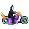 Inflatable Halloween Ghost on Motorcycle Bulit in LED Outdoor Garden Yard Lawn