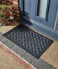 Reddish Iron-Effect Doormat Rubber Lattice Design Waterproof Non-Sli Black