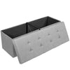 Folding Storage Ottoman Bench Tufted Faux Leather Toy Box Foot Stool Bench Seat