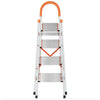 Folding 4 Step Ladder Safety with Non Slip Mat Tread Stepladder Heavy Duty Home