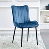 Pair Velvet Dining Chair High Back Chair Set with Metal Legs Modern Kitchen