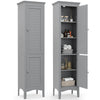 5-Tier Bathroom Tall Cabinet Slim Freestanding Storage Organizer Cupboard 2 Door