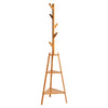 Bamboo Coat Stand Clothes Storage Shelves Hats Freestanding Hallway Bedroom