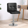 2Pcs Black Barstools Faux Leather Gas Lift Bar Chair Height Adjustable Modern