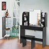 Dressing Table Mirror Makeup Table Bedroom Dresser Set 2 Drawers 4 Shelves