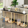 Slim Narrow Hallway Console Table Scratch-proof Marble Long Bar Table Gold Legs