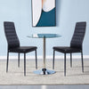 Glass Dining Table Kitchen Dining Table and 2/4 Velvet/PU Leather Chairs Set