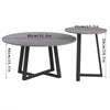 2PCS Nordic Nesting Coffee Table Marble Side End Tables Round Plate Balcony Yard