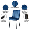 2 Velvet Dining Chairs High Back Kitchen Chairs Padded Stripe Seat Metal Legs