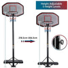 Portable Basketball Hoop Adjustable Basketball Stand Hoop Net 218.5-306.5cm