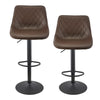 2 Faux Leather Bar Stools Breakfast Stools Gas Lift Swivel CLIPOP New Brown Grey