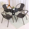 4/6 pcs Outdoor Stacking Plastic Rope Chair Metal Frame Chair Coffee Shop