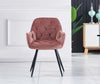 2/4PCS Dining Chairs Set Velvet Padded Seat Metal Leg Kitchen ArmChairs Office