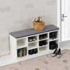 White Shoe Storage Bench Cabinet Ottoman Padded Seat Organizer Shelves Adjusting