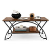 Modern Coffee Table 2-Tier Faux Marble Accent Table Snack End Table Living Room