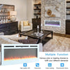 60" Wall Inset Built-in Electric Fire Fireplace 12 Colors LED Log Crystal Flame