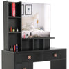 Dressing Table with Drawers, Mirror Stool Set Makeup Desk Vanity Table Bedroom