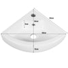 Bathroom Corner Ceramic Vessel Sink Counter Porcelain Bowl Basin W/ Faucet Hole