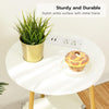 End Table with Charging Station 2-Tier Round Side Table 15.7”L x 15.7”W x 19.7”H
