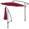 3m Garden Cantilever Parasol Banana Umbrella Crank & Tilt,w/Cross & Fan Base Set