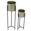 2x Gold Metal Plant Pot Stand Holder Indoor Garden Decor Flower Planter Display