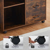 Brown Filing Cabinet Mobile Printer Stand W/2 Drawers 1 Door 3 Shelves