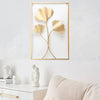 Gold Ginkgo Leaf Wall Hangings Metal Leaves Wall Background Sculpture Home Decor