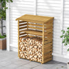 Outdoor Wood-Frame Log Store Stack Holder Wood Firewood Rack Garden Storage Shed