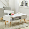 Coffee Tea Table Modern Open Shelf Storage Living Room Home Furniture w/ Drawer