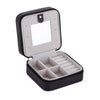 Small Portable Jewellery Box Organizer PU Leather with Mirror for Ring Necklace