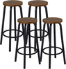 4 x Bar Stools Retro Breakfast Kitchen Bar High Chairs MDF Seat Metal Legs