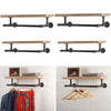 Wall Mounted Clothes Rail Bathroom Kitchen Shelf Hanging Wardrobe Display Rack