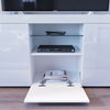 TV Stand White Cabinet Cupboard High Gloss Doors LED Light Entertainment Unit