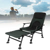 Fishing Camping Recliner Bed Chair Adjustable w/6 Legs Fabric Mattress