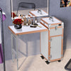 Foldable Manicure Nail Table/Makeup Case Trolley Salon Beauty Mirror W/Bluetooth