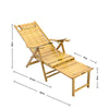 Bamboo Outdoor Garden Deck Folding Chair Armchair Relaxing Recliner Lounger Seat