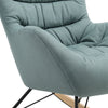 Fabric Upholstered Wing Back Lazy Rocking Chair Fireside Bedroom Lounge Armchair