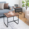 Set of 2 Modern Coffee Nesting Table Set Industrial Side Table Square End Table