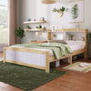 Kids Bed 4FT6 Double Size Bed Solid Pine Wooden Bed Frame w/Storage Headboard NS