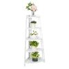 5 Tier Wood Corner Shelf Stand Wood Display Storage Rack Home Furniture White