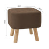 Square Footstool Upholstered Padded Stool Pouffe Seat Chairs Sturdy Wooden Legs