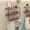 Industrial Vintage Pipe Shelf Wall Mount Clothes Rail Towel Bag Hanging Holder