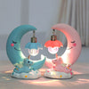 Resin Unicorn Moon LED Night Light Baby Children Nursery Room Bedside Lamp Gift